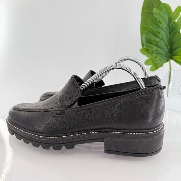 Bernardo Studio Womens Caleb Penny Loafers Block Heel Black Leather Size 11 - Picture 7 of 16